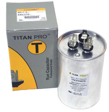 TitanPro TRCFD4075 HVAC Round Motor Run Capacitor 40 7.5 MFD, 440/370Vac