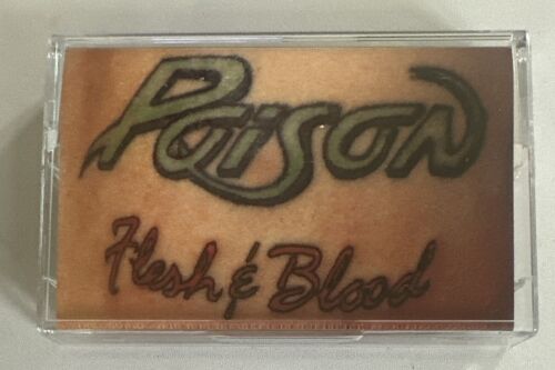 Poison ~ Flesh & Blood , Cassette Tape Rock Ex / M Condition - Picture 2 of 7