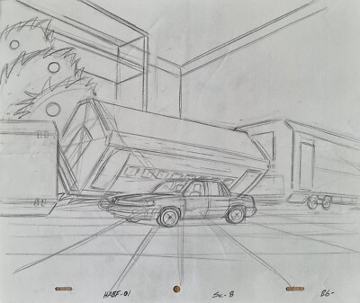 Seltene Simpsons TV Show Original Hintergrund Animation Kunst Cel Zeichnung Simpson #91