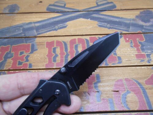 Buck Bones 870 Pocket Knife Frame Lock Combo Edge Tanto Blade 2013 - Picture 3 of 8