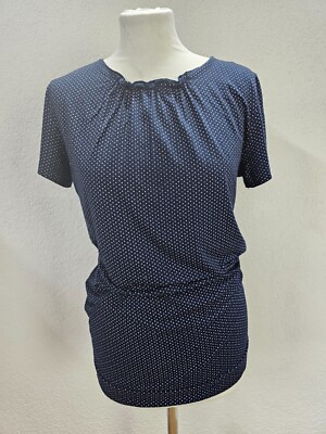 EK6228 Damen T-Shirt von Mark Adam, dunkelblau, gepunktet, Gr. M