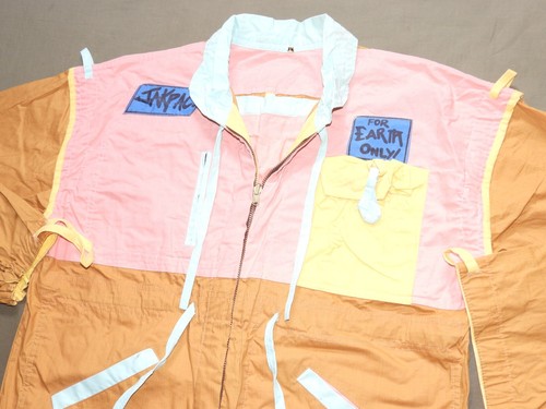 Vintage 1980s JAKPAC! FOR EARTH ONLY PRIMARY COLOR BLOCK RETRO JACKET Large Rare