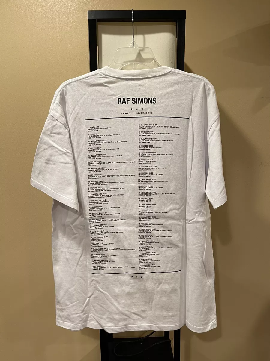 Raf Simons SS19 Oversized Tour Paris White Tee size Medium