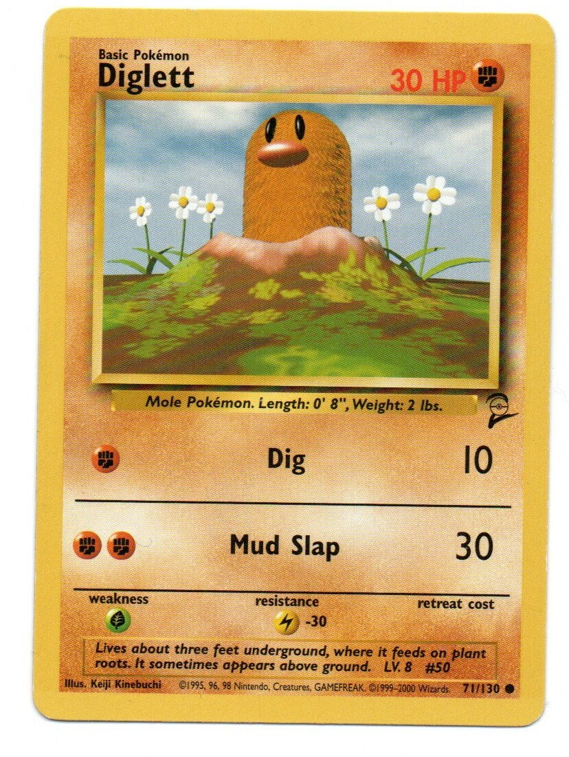 1999 Diglett Basic Pokémon Card 71/130 2nd Edition | eBay