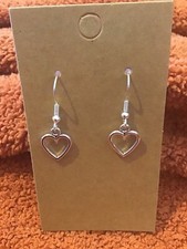 Small Silver Colored Heart Earrings