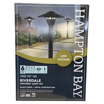 Hampton Bay 30-Watt 90 Lumens Integrated LED Black Landscape Path Light(6-Pack)