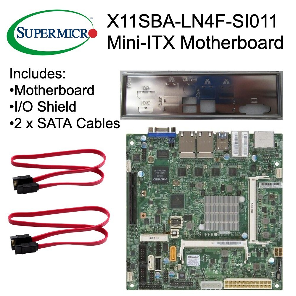 Supermicro X11SBA-LN4F-SI011 Mini-ITX Motherboard Pentium N3700