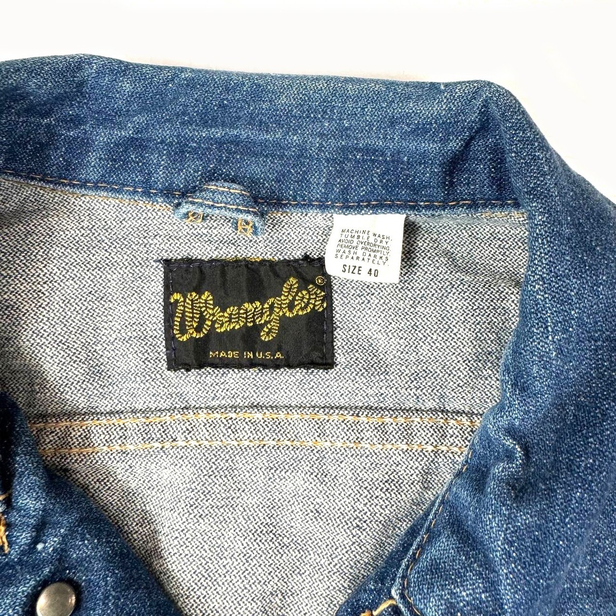 Vintage Wrangler Denim Jacket Men's Size 40 USA Made