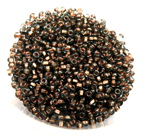 SIZE 8/0 ~ BLACK DIAMOND / COPPER ~ 28 Grams ~ LOOSE GLASS SEED BEADS LOT - Picture 1 of 1