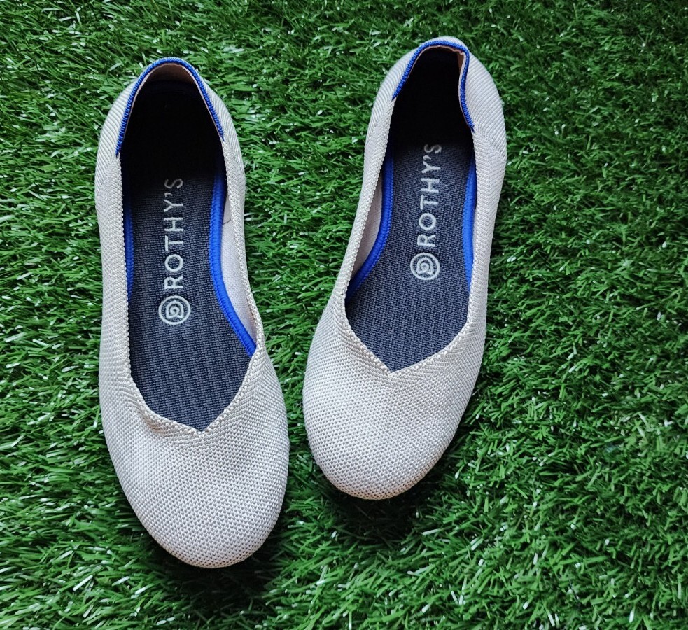 Rothy’s Flax Birdseye Roundtoe Ballet Flats Women's Size Retired Blue Halo