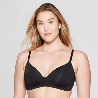 Auden Women's Bliss Lightly Lined Wirefree Bra Black Size 34A