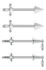 1Pairs Dagger Sword Nipple Rings 316L Surgical Steel Nipple Piercing Jewelry 14G