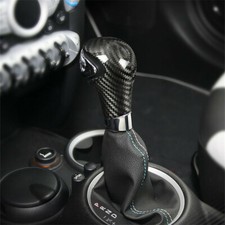 Gloss Carbon Fiber Diy Gear Shift Knob Cover Sticker For Bmw Mini Cooper R55 R60
