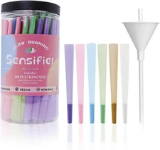 100 PACK Colorful Pre Rolled Cones| King Size Rolling Paper Cone With Loader And