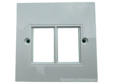 Double 6C Network Modular Faceplate / Wall Plate Module RJ45 Cat5 Cat6