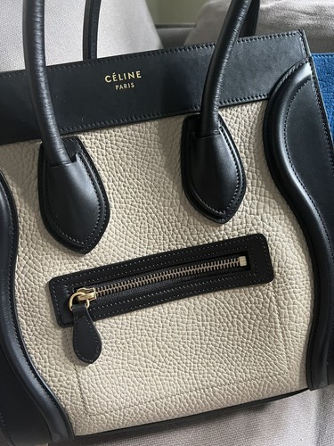 Genuine And Authentic Celine Beige Blue Mini Luggage Bag - Picture 2 of 8