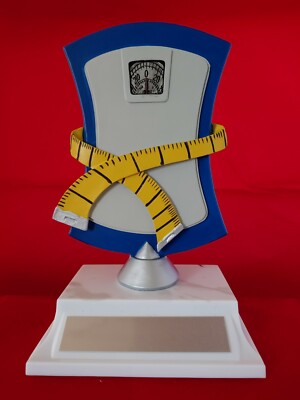 Weight achievement trophy, 7'' tall ,Free Engraving