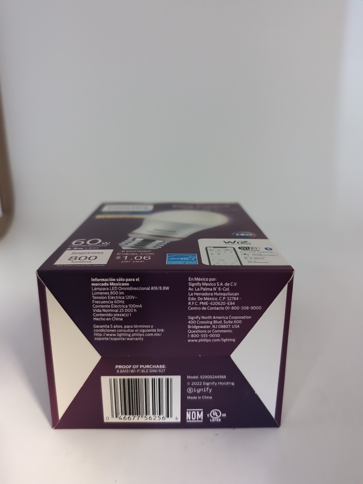 Philips 60-Watt Equivalent A19 LED Soft White (2700K) Smart Wi-Fi Light Bulb Pow