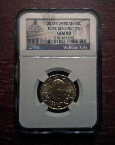 2012R  Vatican  50C  Pope  Benedict  XVI  GEM BU  NGC  Label  Vatican  City