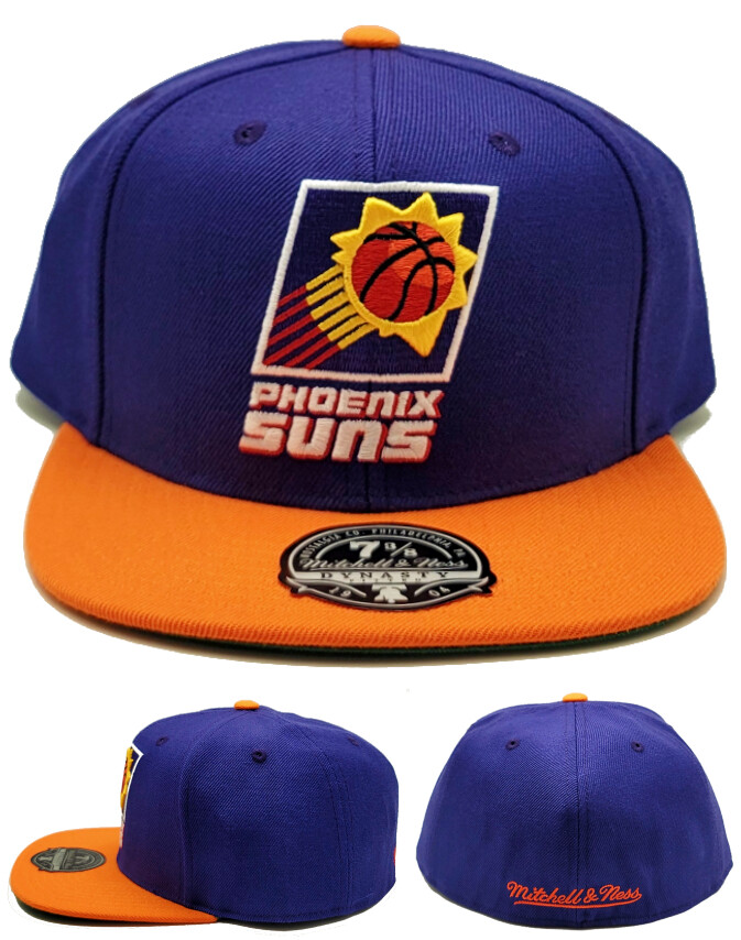 Phoenix Suns NBA Mitchell & Ness Dynasty Fitted Cap Purple Orange Era