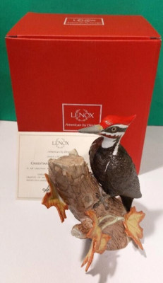 LENOX PILEATED WOODPECKER 2014 BIRD sculpture -- Defect - READ -- NEW in BOX COA