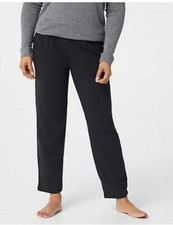 AnyBody Black Cozy Knit Regular Pleated Button Front Pants New