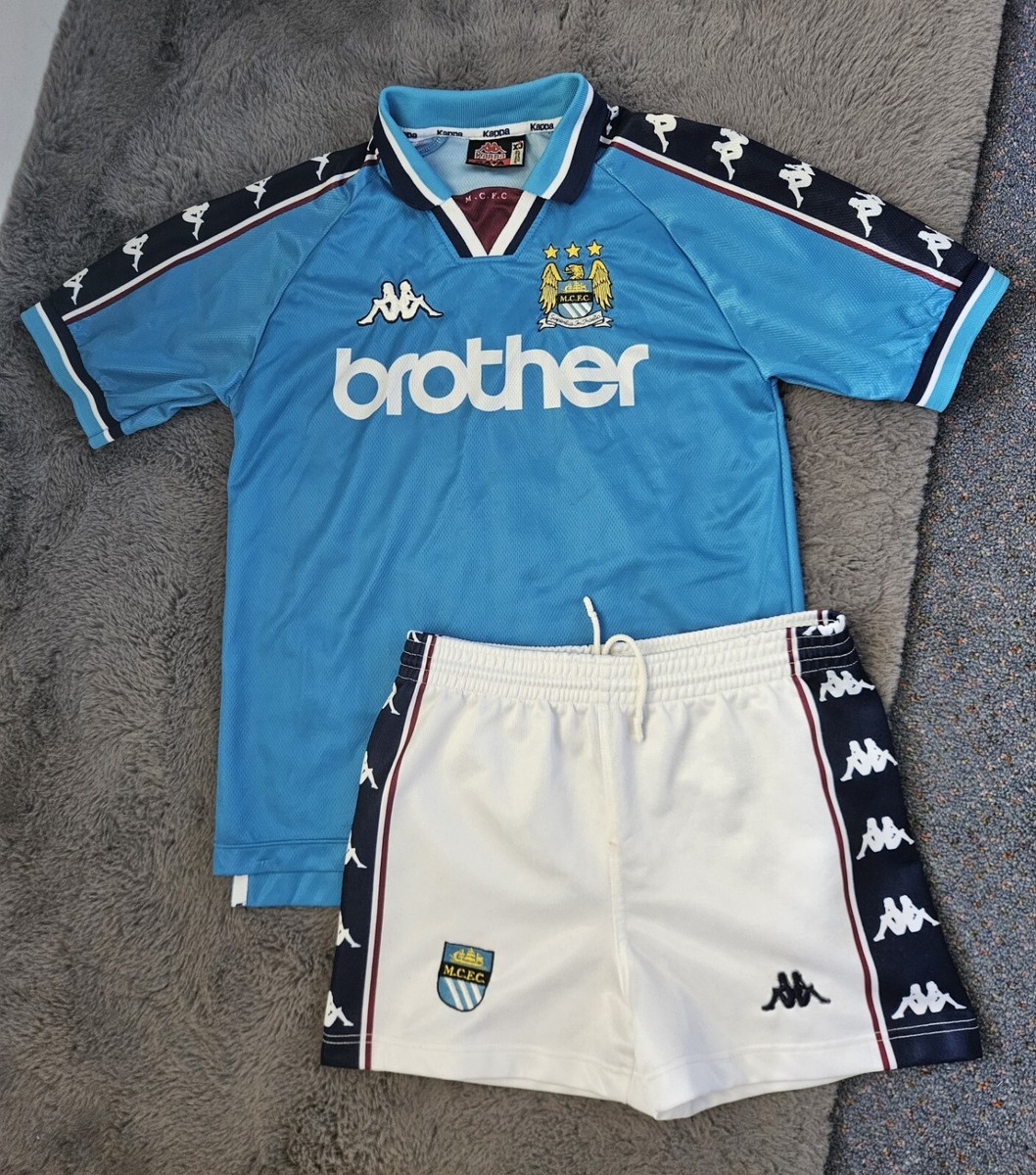 Manchester City shirt & shorts Kappa 1997-1998-1999 size XJ | eBay UK