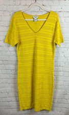 CARMEN CARMEN MARC VALVO yellow knit bodycon elegant dress size L