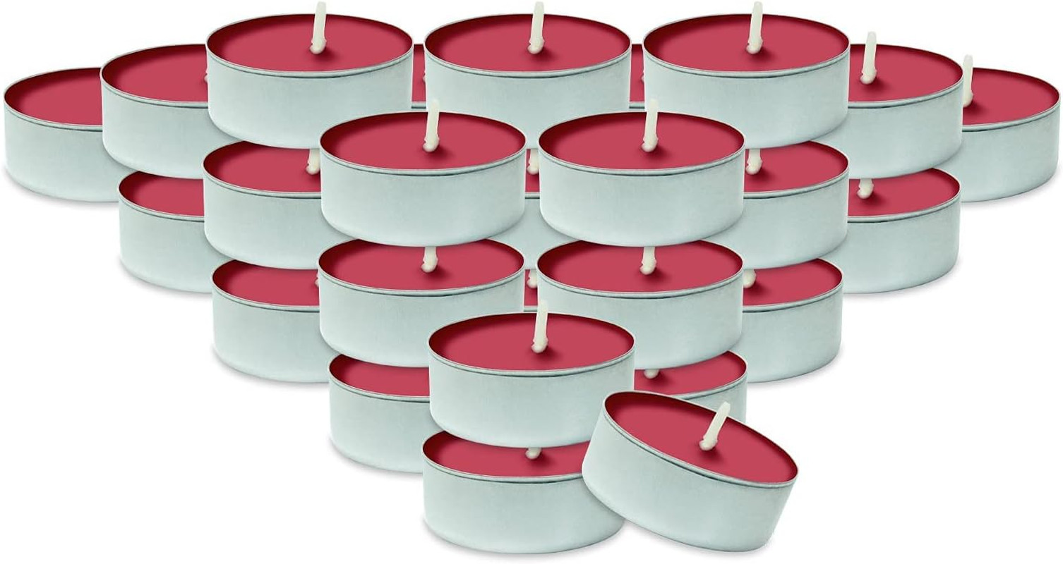 Decorrack 30 Tealight Candles, Black Cherry Scented, Pleasant Fragrance Candle, 