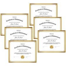 8.5x11 Picture Frame Certificate Document Real Glass Wall Tabletop Bronze 6 Pack