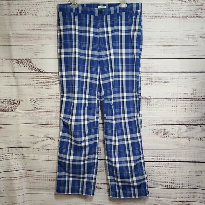Izod Golf Men's Blue/White Plaid Pants Size 34x32 N33