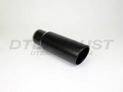Q9-405015RBK ROLLED BLACK POWDER COAT EXHAUST TIP 4'' INLET 5'' OUTLET 15'' LENGTH