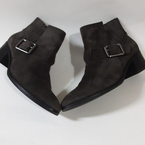 Aquatalia ankle Boots women Foster Gray Suede Waterproof Buckled size 9 - Picture 5 of 13