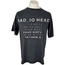 Radiohead T Shirt L Men's Black Vintage In Rainbows Tour Manchester Music Indie