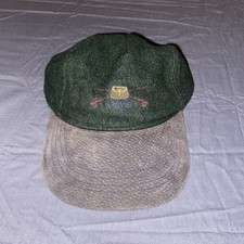 Vintage Orvis Fly Fishing Wool With Suede Strapback Hat Cap Made In USA