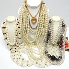 VINTAGE TO NOW FAUX PEARL BEAD NECKLACE LOT, FASHION/COSTUME JEWELRY LOT