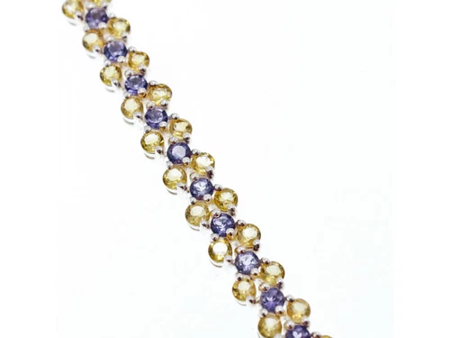 VALENTINO BRACCIALE ARGENTO 925 CITRINO E AMETISTA MISURA 7 5 IN