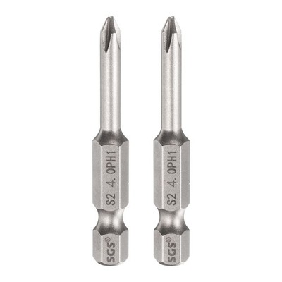 2pcs PH1 Phillips Screwdriver Bit 1/4'' Hex Shank 2'' Long 0.16'' Rod Magnetic