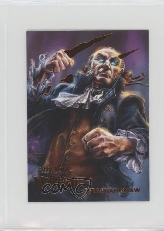 Sebastian Shaw #M-92 Marvel 2023 Fleer Ultra Wolverine Top Secret Mini trading card — raw and PSA graded price guide