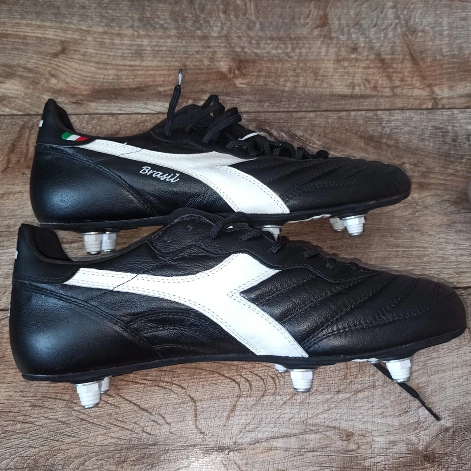 Botines de fútbol Diadora Brasil SG Italia botas de fútbol talla US 10 UK 9,5 Foto 3 de 4
