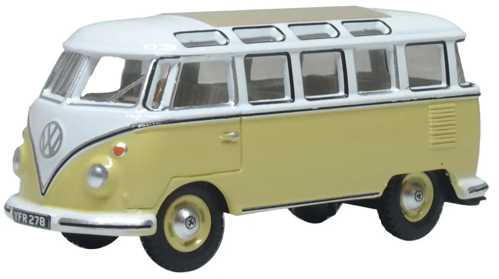 Oxford Diecast 76VWS014 VW T1 Samba Bus Yellow/White