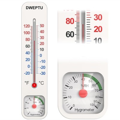 Outdoor/Indoor Thermometer Hygrometer Humidity Monitor Temperature White 