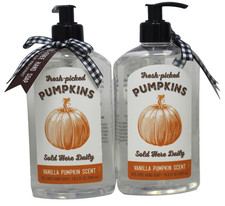 Vanilla Pumpkin Hand Soap 16.5oz Fresh Picked Pumpkins Dye Free New CST Lot of 2