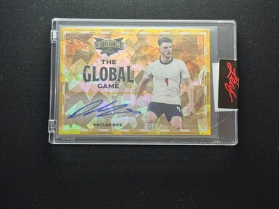 2022 Leaf Vibrance The Global Game Autograph Gold Crystals 1/1 Declan Rice Auto