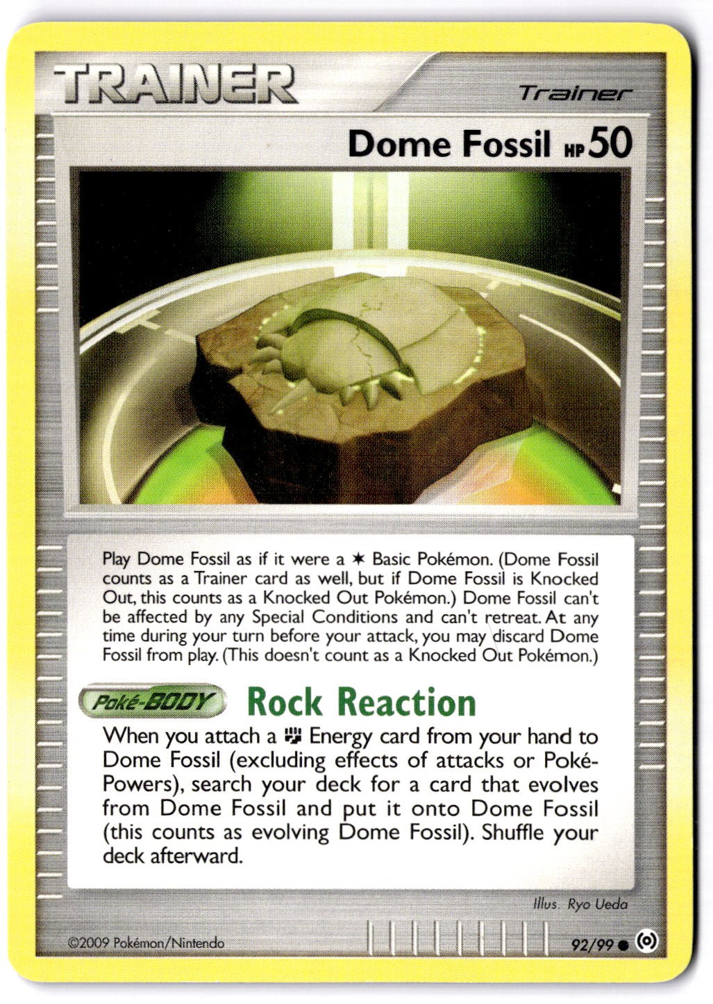 Dome Fossil 92/99 Non-Holo 2009 Pokemon TCG