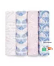 Baby Girls Deco Swaddle Blankets, Pack of 4
