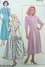 Vintage  1980s Butterick  5590 Dress Sewing Pattern Multi-Size