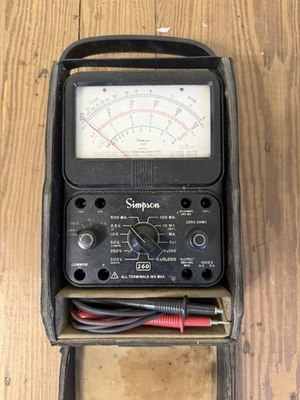 #ad Simpson 260 8 Analog Multimeter In Case Untested As Is $60.00