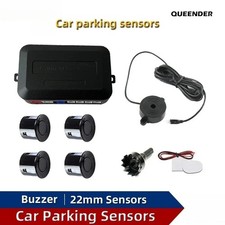 QueenDer 4-Sensor Car Parking Kit - 22mm Reverse Radar with Buzzer Alert - 12V S
