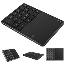 Dual Mode 22-Key 2.4G/BT Wireless Number Pad Numeric Keypad Numpad with Touchpad